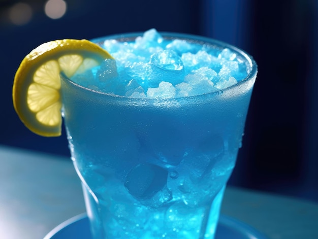 Limonade glacée bleue