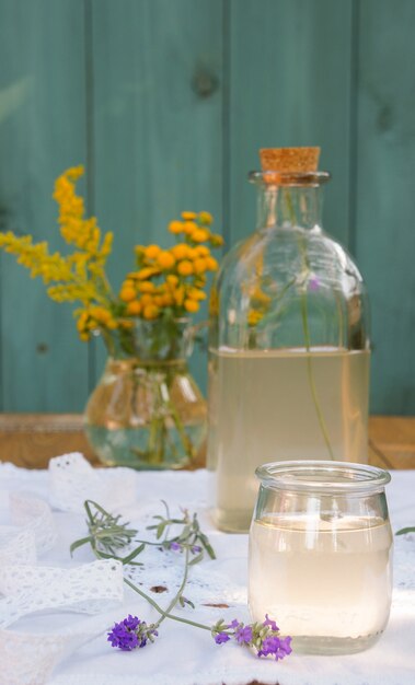 limonade à la lavande avec jus de citron