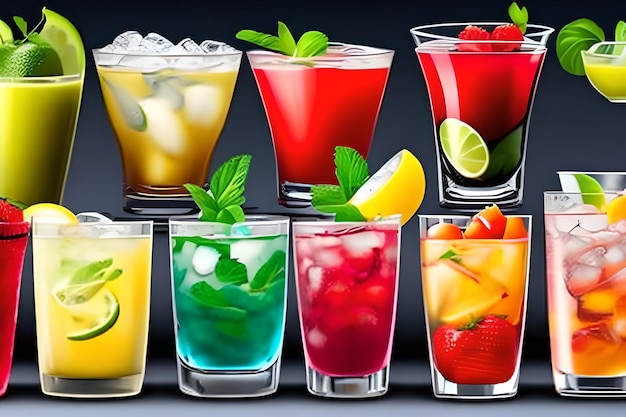 Limonade multicolore de boissons d'été