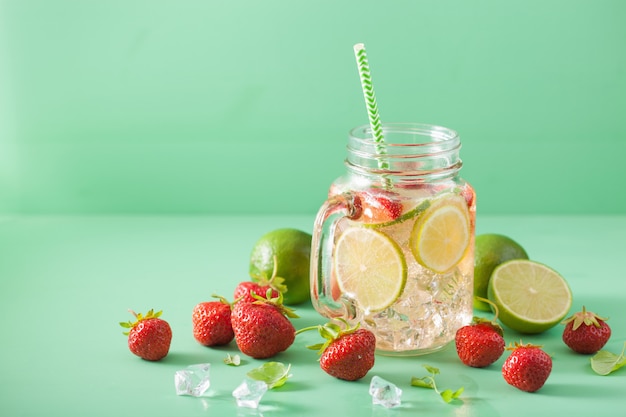 Limonade rafraîchissante aux fruits et à la glace