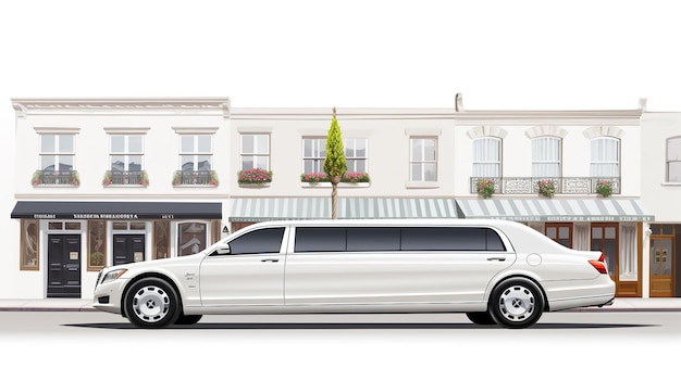 Limousine de luxe élégante parcourant les rues de la ville générée par l'IA