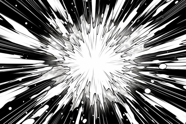 Photo lines de vitesse radiales comiques noires explosion graphique avec des lignes de style comique