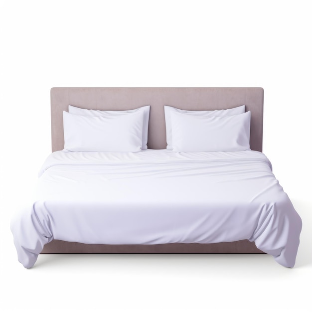 Linge de lit blanc pur 8k style 3D avec transparence et opacité