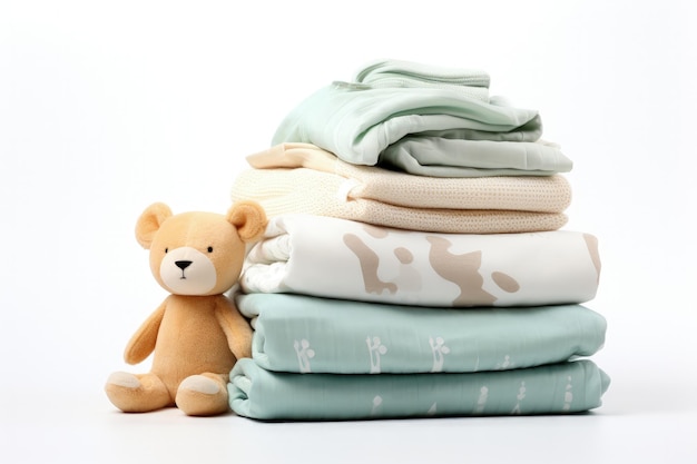 Linge de maison pour enfants sur fond blanc