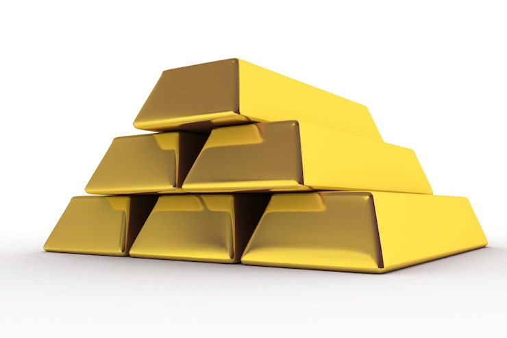 Photo lingots d'or 3d
