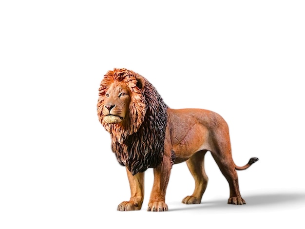 Lion animal miniature isolé sur blanc