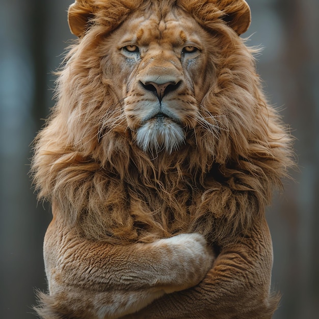 Lion en colère généré par l'IA