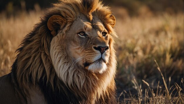 un lion avec une couronne sur la tête