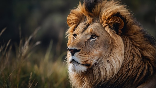 un lion avec une couronne sur la tête