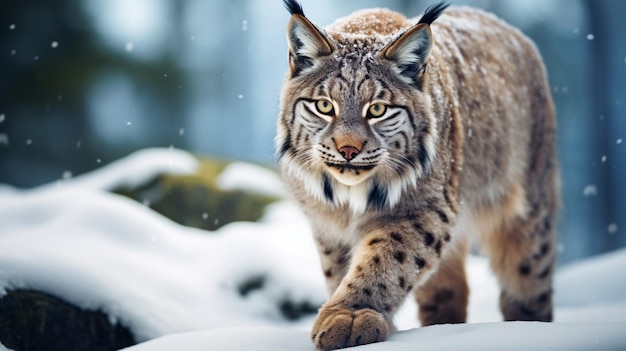 Le lion dans une forêt