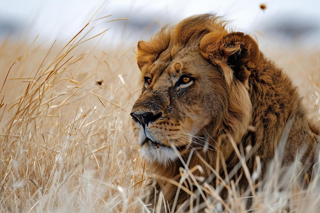 Le lion dans la réserve de chasse de Moremi Parc national du delta de la rivière Okavango Botswana