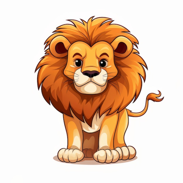 Lion de dessin animé isolé sur fond blanc Illustration vectorielle pour votre conception