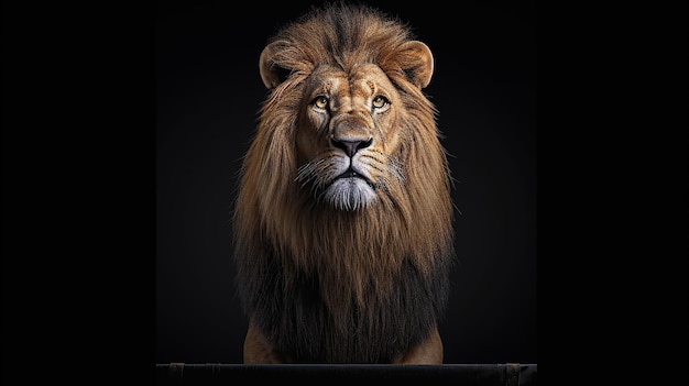 Le lion est assis.