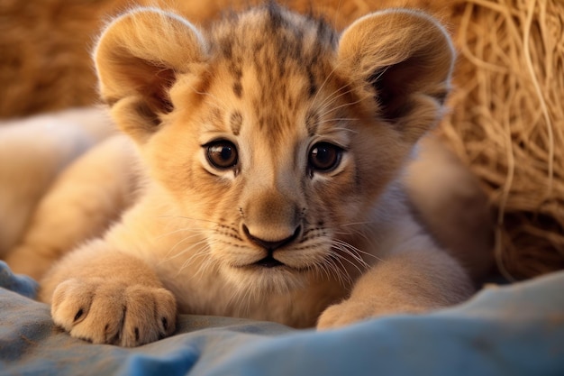 Photo le lion est un jeune mammifère.