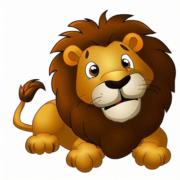 Photo le lion est un joli dessin animé.
