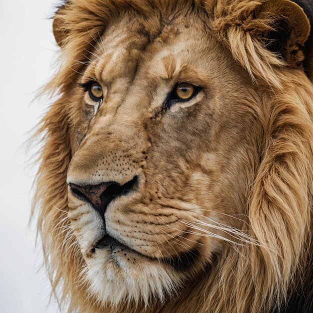 un lion est montré avec un collier noir