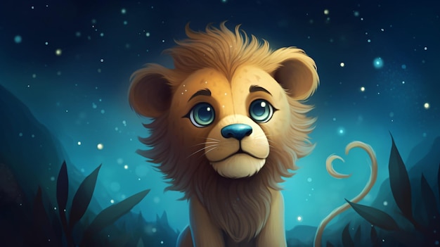 Lion horoscope signe lion zodiaque astrologie fond d'écran fond illustration design AI générative