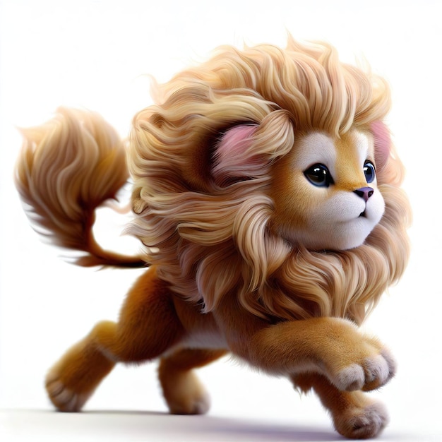 Photo un lion jouet avec une grande crinière court.