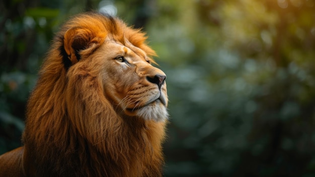 Le lion majestueux dans la lumière dorée