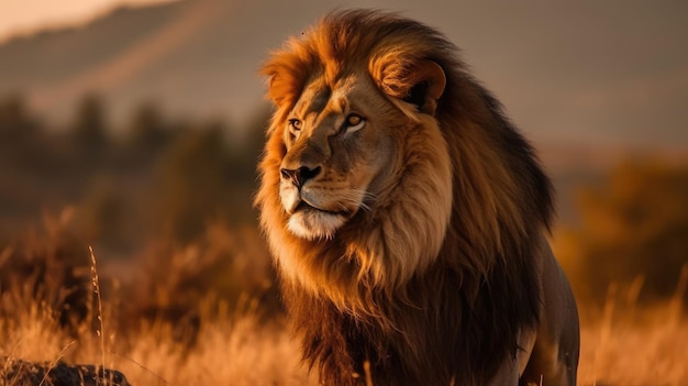 Photo le lion majestueux dans la nature _34xjpg