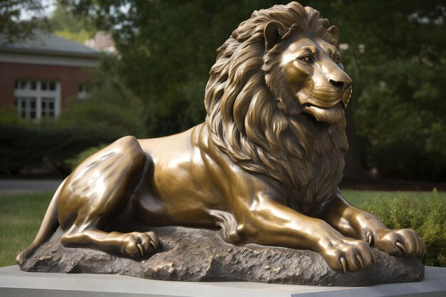 Photo un lion majestueux règne sur la savane générative ia