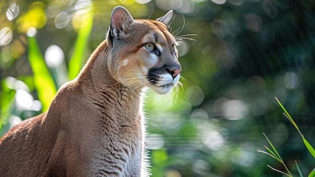 Le lion de montagne dans son habitat naturel à la lumière du jour