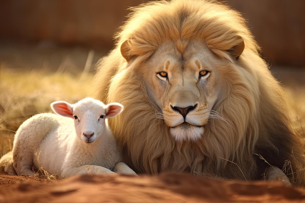 le lion et les moutons