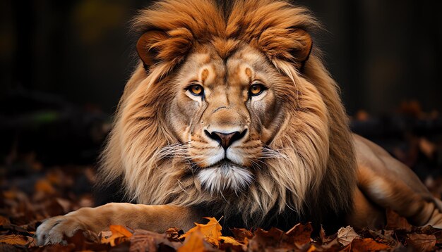 Photo un lion regarde dans la caméra générée par ai