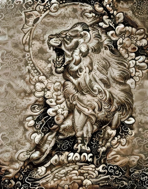 Lion - roi des bêtes. Illustration abstraite