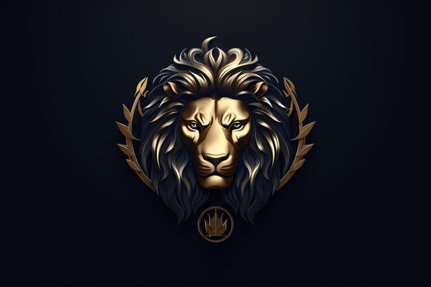 Photo lion's authority un logo art déco avec un lion stylisé évoquant la force et l'autorité synonyme