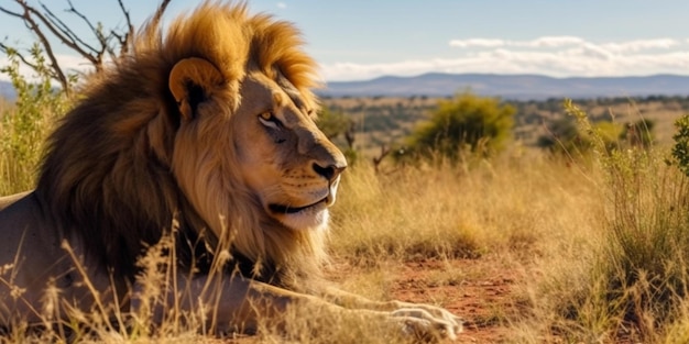 Des lions sauvages dans la savane