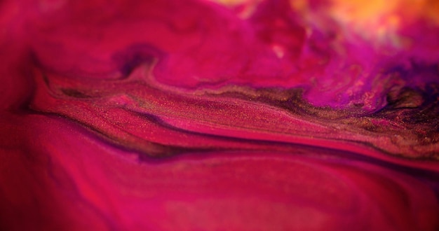 Photo liquide acrylique peinture brillante goutte à goutte défocalisée magenta rose pourpre couleur métallique scintillante