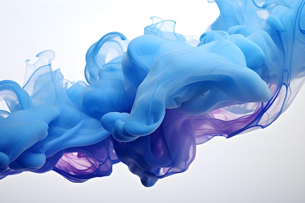liquide bleu abstrait couleurs acryliques et encre dans l'eau AI générer