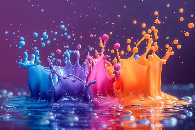 Un liquide coloré éclaboussant dans l'eau