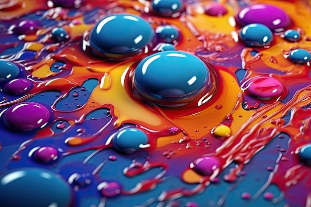 Un liquide coloré avec le mot goutte dessus