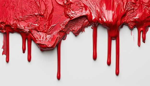 Le liquide coule sur les murs avec de la peinture rouge.