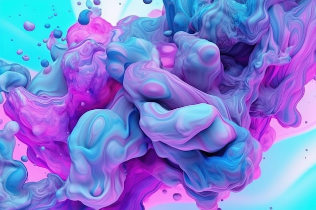 Un liquide de couleur pastel flotte dans l'illustration de fond abstrait AI générative