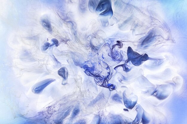 Liquide fluide art abstrait bleu peinture acrylique sous-marine galactique fumée océan