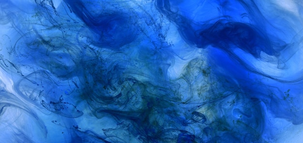 Liquide fluide art abstrait bleu peinture acrylique sous-marine galactique fumée océan