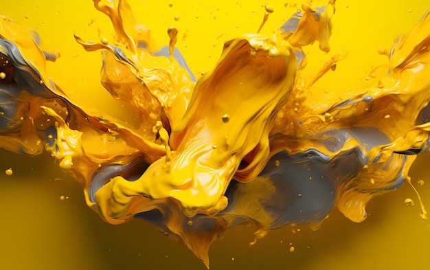 Un liquide jaune jaillit dans l'air.