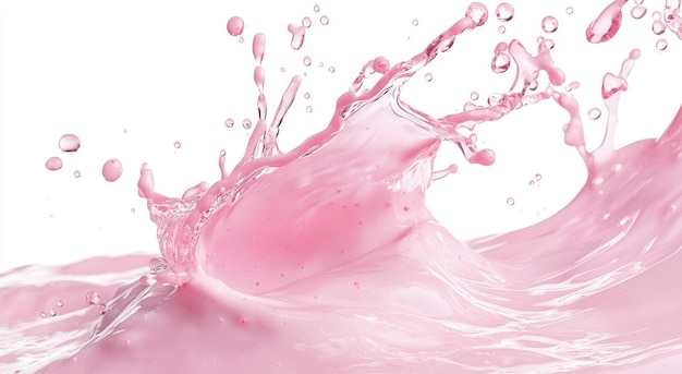 Un liquide laiteux rose ressemblant à un smoothie de yogourt ou de crème