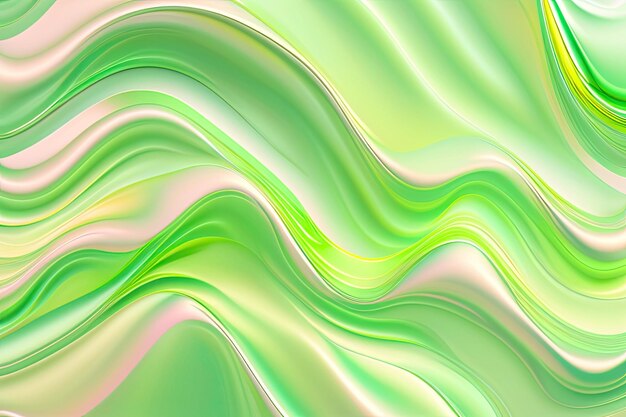 Liquide Pastel Vert Ondulé Plastique Texture Rides Arrière Plan Generative AI