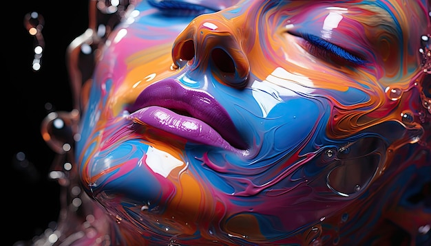 liquide de peinture pour le visage de belle fille