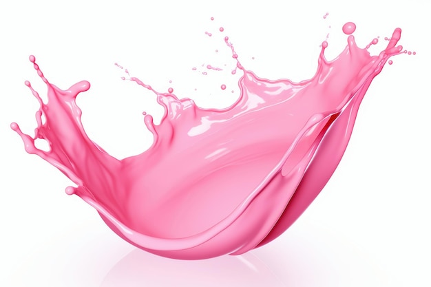 Liquide rose isolé sur fond blanc