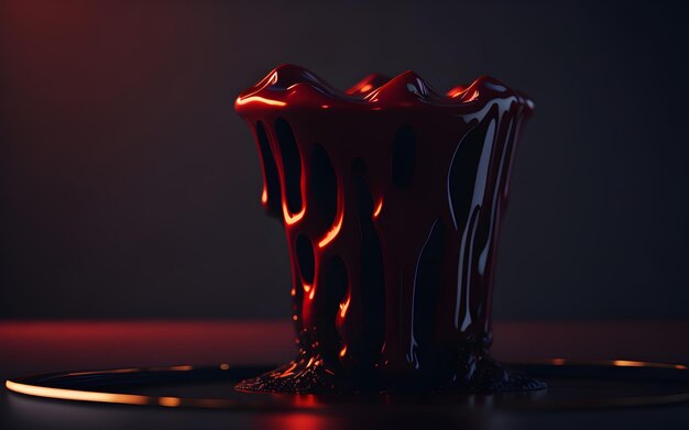 Un liquide rouge dans le noir