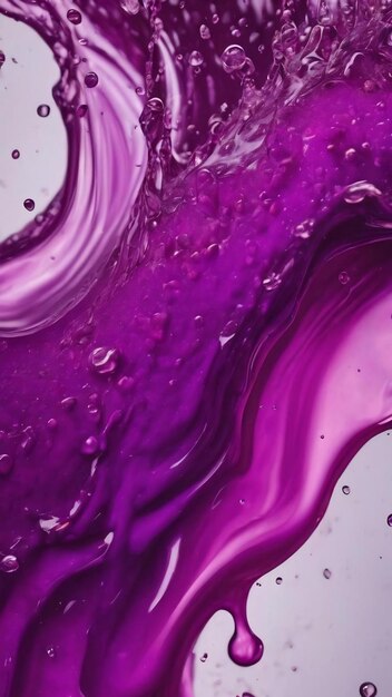 Liquide violet à ébullition avec de la mousse