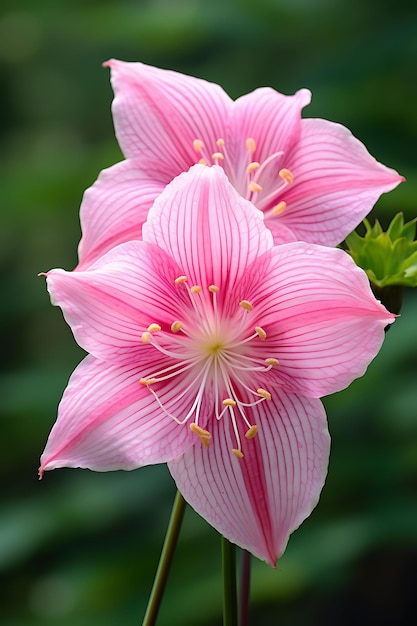 Le lis rose en fleurs