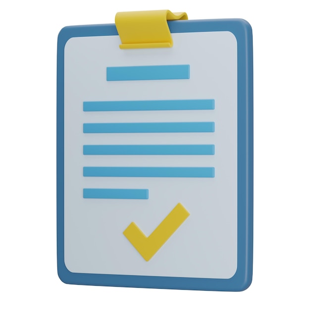 Liste de contrôle de l'accord de propriété illustration 3D