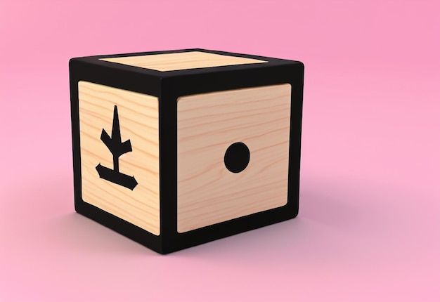Liste de contrôle de contrôle qualité et d'approbation Panneau correct noir sur bloc cube en bois