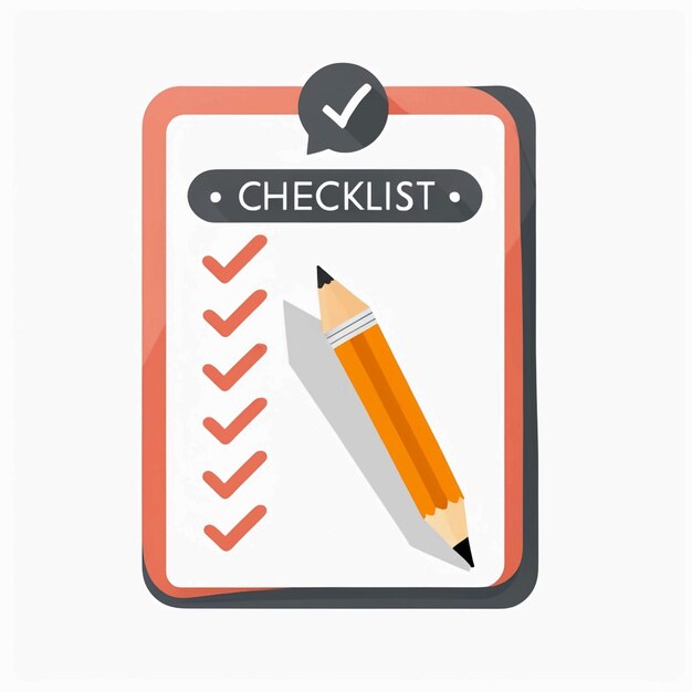 Liste de contrôle spéciale Icône plate avec crayon